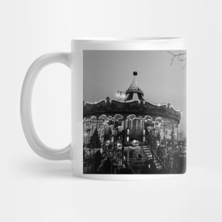 Black and White Eiffel Tower Photography, Carousel, Paris, France Mug